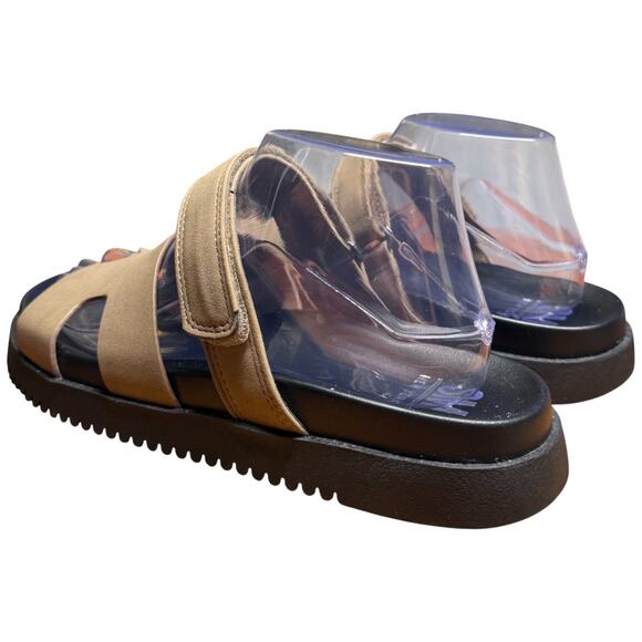 SM New York Steve Madden Moana Women's 8.5M Tan Black Slides Sandals Flatform - Picture 3 of 11